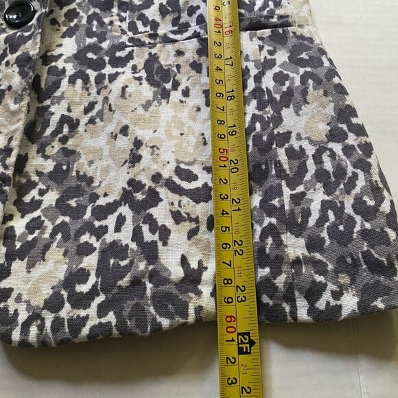 Joie Mehira B Linen Animal Leopard print Blazer - Picture 16 of 16